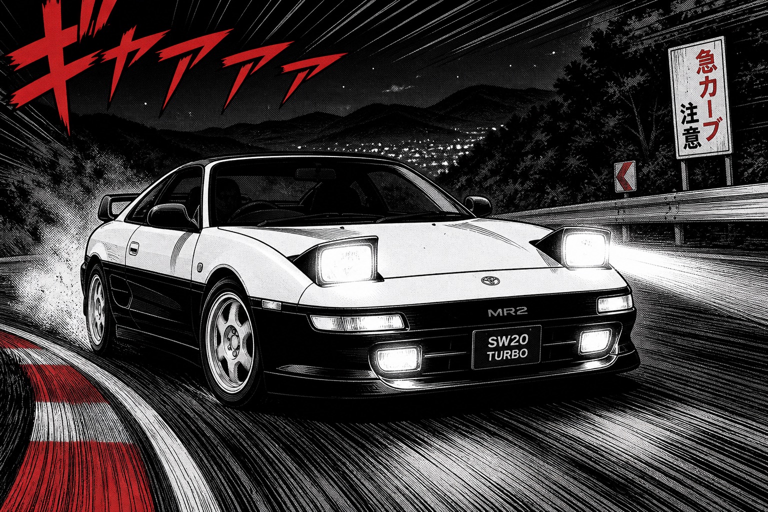 Illustrated 3S-GTE engine bay — period reference, holding image